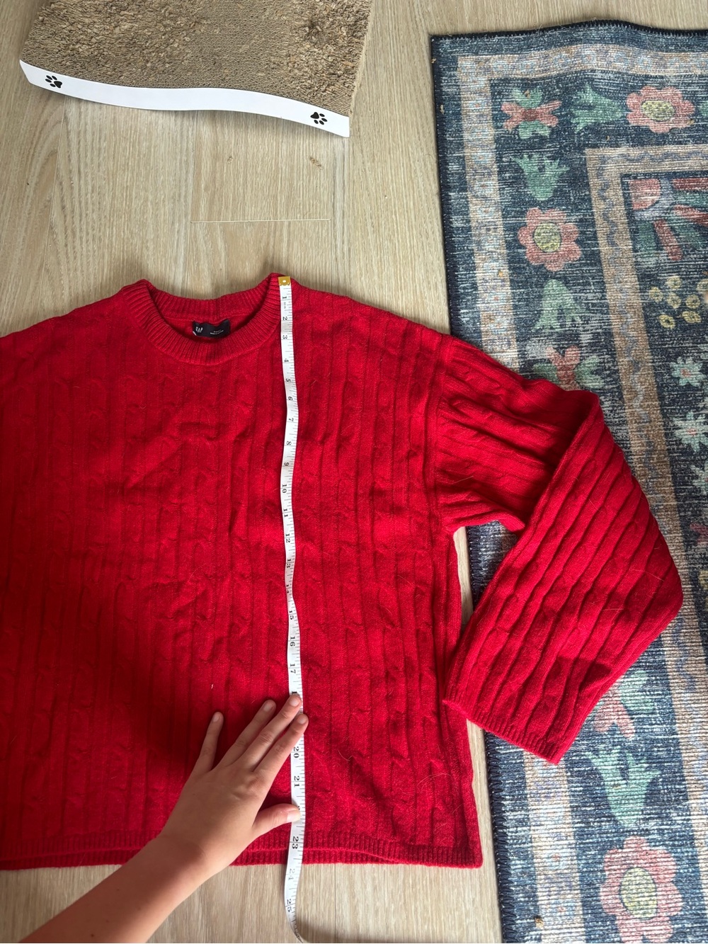 Gap Red Cable-Knit Crewneck Sweater - Picture 7 of 8